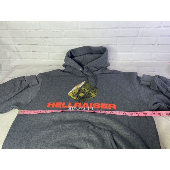NEW Hellraiser Deader Logo Officially Licensed Pullover Hoodie Gray Mens Size M - Picture 8 of 11